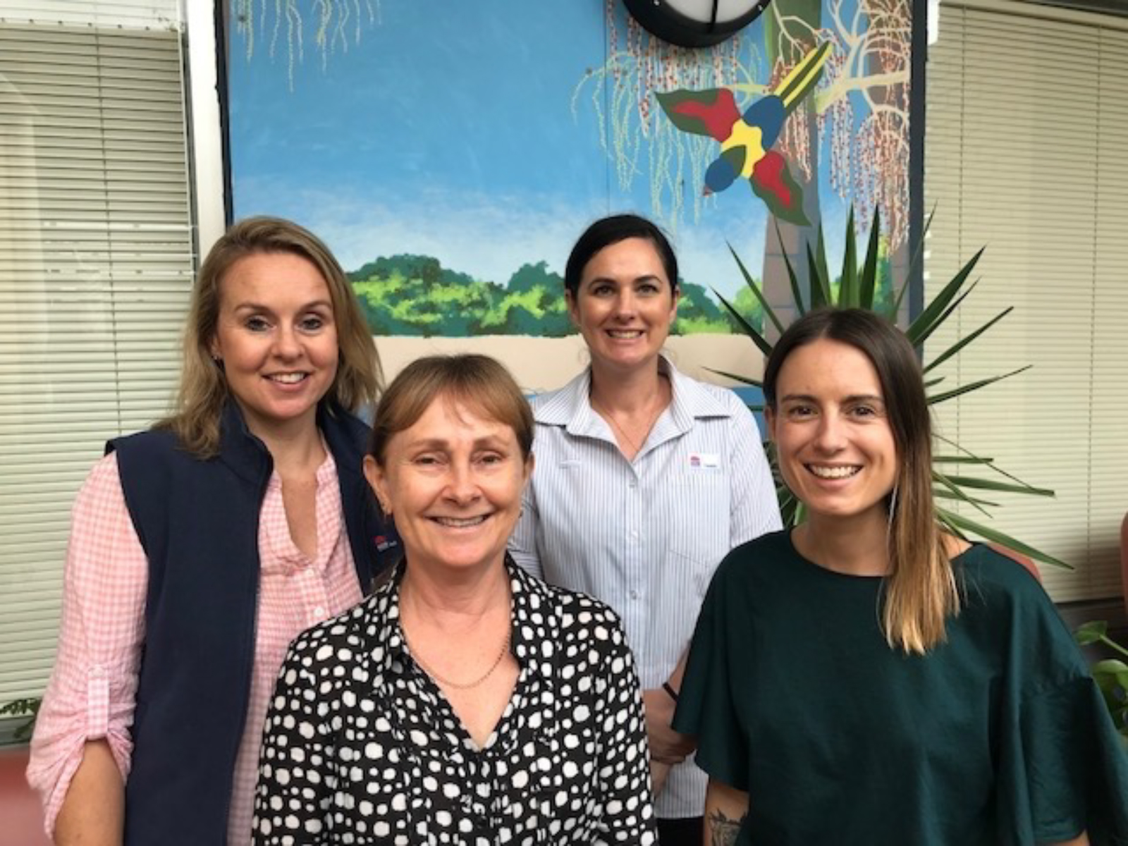 Some of the team members of the Kurrajong Smoke-free project. From left: Jennifer Migalic, RN; Julie Butler, CNS2; Lauren Maguire NUM, and Cassandra Porter, CNS1.